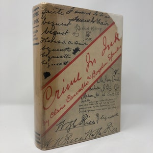 Crime in Ink by Claire Carvalho HC First 1st Very Good 1929