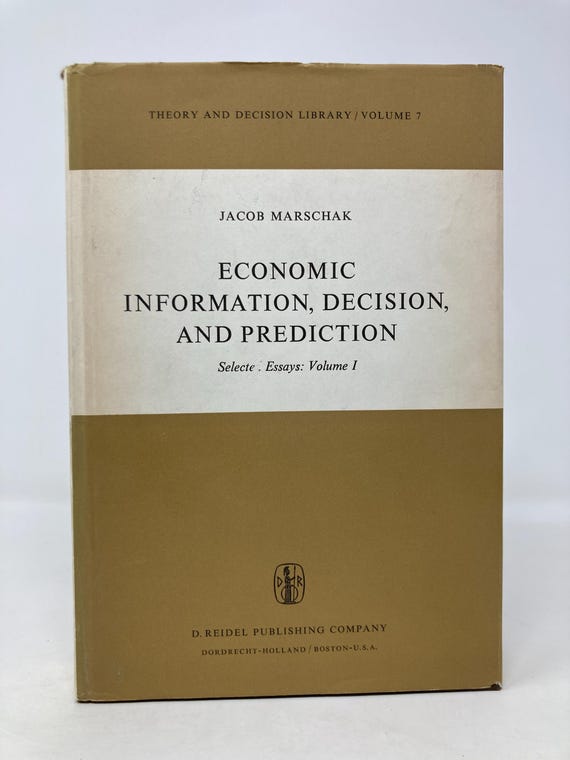 経済情報、意思決定、予測 ジェイコブ・マルシャック著 HC ハード