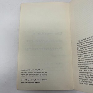 Elementary mathemathisches Programmieren von Robert W. Metzger PB First Also Paperback Very Good 1958 400330 Bild 5