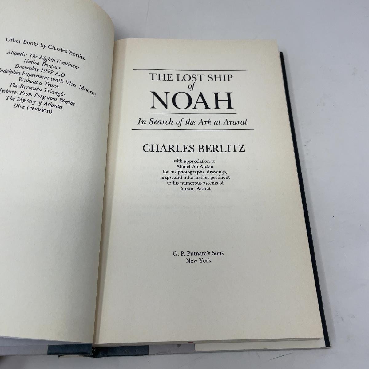 The Lost Ship of Noah by Berlitz, Charles HC First Edition