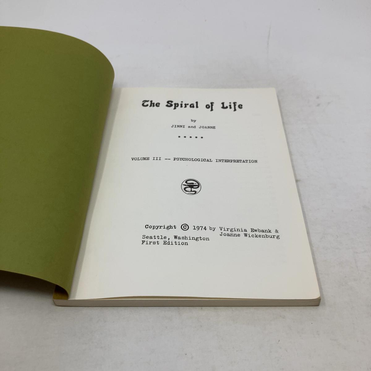 The Spiral of Life by Jinni and Joanne PB First Edition Paperback