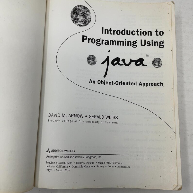 Introduzione alla programmazione con Java di Arnow, David M. Prima edizione Brossura Ottime condizioni 1998 556442 immagine 3