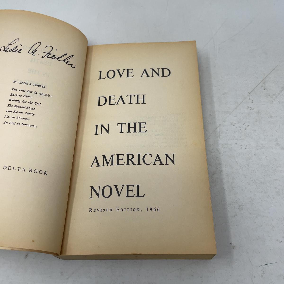 Love and Death in the American Novel by Leslie A. Fiedler PB First 