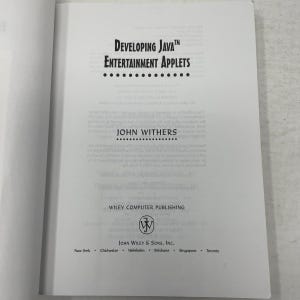 Developing Java Entertainment Applets by Withers, John PB First Edition Paperback Very Good 1997 556676 image 3