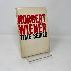 Może przedstawiać: Biała książka z tytułem "Norbert Wiener Time Series" w kolorze czerwonym i czarnym.