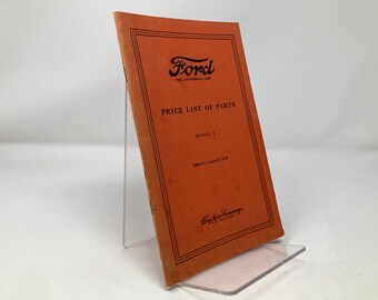 Ford, Preisliste für Teile Modell T, gültig ab 5. August 1928 von Ford Motor Company PB Paperback First 1st Very Good 1928 151010