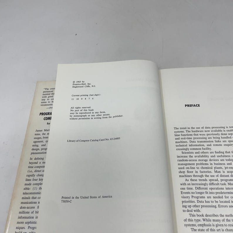 Programmazione di sistemi informatici in tempo reale di James Martin HC Prima edizione Copertina rigida Molto buono 1965 349804 immagine 10