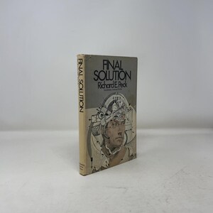 May include: A vintage paperback book titled "FINAL SOLUTION" by Richard E. Peck. The cover features a grayscale illustration of a man's face overlaid with geometric designs. The spine reads "FINAL SOLUTION" vertically.