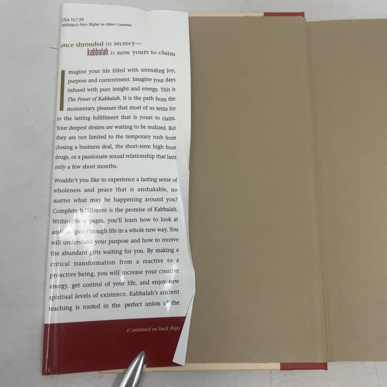 The Power of Kabbalah by Yehuda Berg HC First Thus Hardcover Like New 2001 379346 image 3