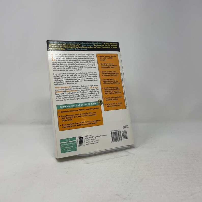 LINUX Programming (Mis Press Slackware Series) by Volkerding, Patrick PB First Edition Paperback Like New 1996 556430 image 5