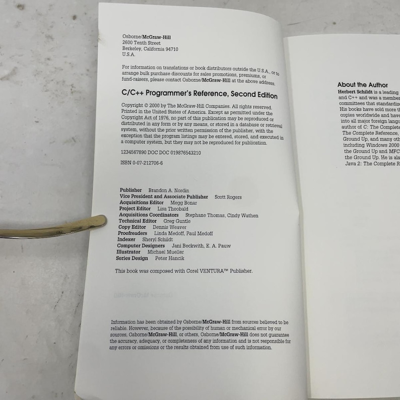C/C++ Programmer's Reference by Herbert Schildt PB 2nd Edition Paperback Very Good 2000 556095 image 4