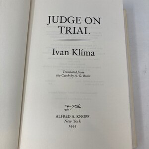 Judge on Trial by Ivan Klíma Hardcover 1st 1st Like New 1993 image 5