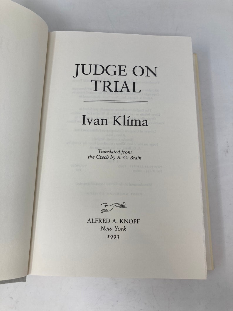Judge on Trial by Ivan Klíma Hardcover 1st 1st Like New 1993 image 5