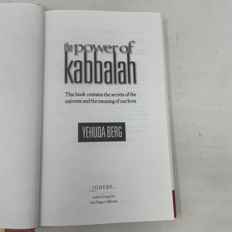 The Power of Kabbalah by Yehuda Berg HC First Thus Hardcover Like New 2001 379346 image 4