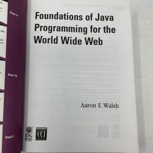 Foundations of Java Programming for the World Wide Web by Walsh, Aaron E. PB First Edition Paperback Very Good 1996 556478 image 3