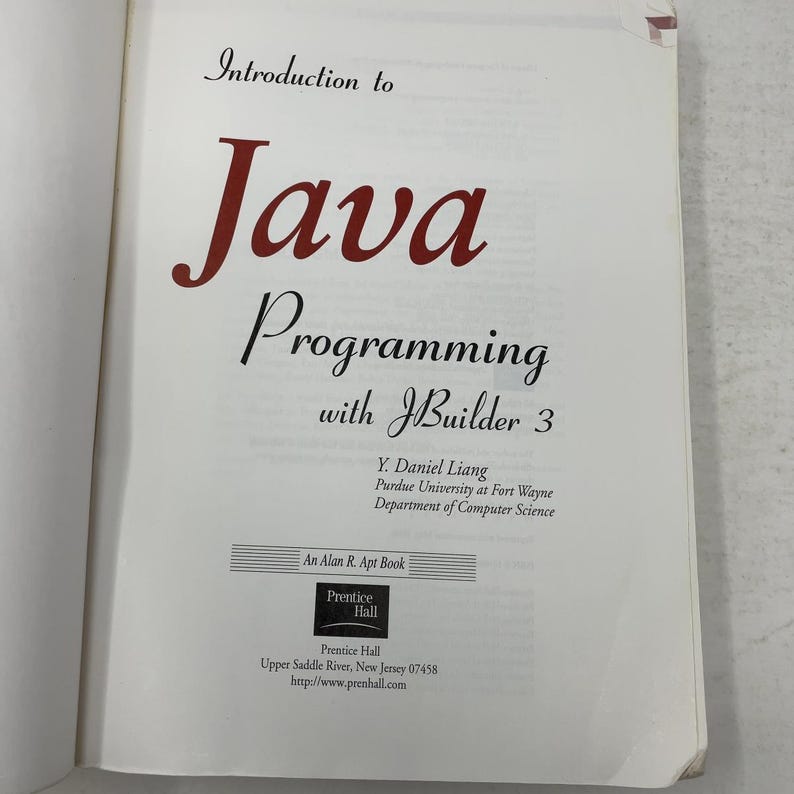 Introduction to Java Programming With Jbuilder 3 by Liang, Y. Daniel PB First Edition Paperback Very Good 2000 556528 image 3