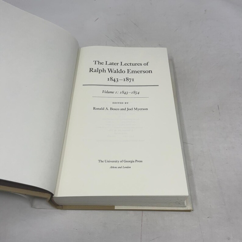 Le ultime lezioni di Ralph Waldo Emerson, 1843-1871 (Volume 1 di Ralph Emerson HC Prima edizione Copertina rigida Come nuovo 2001 402355 immagine 4