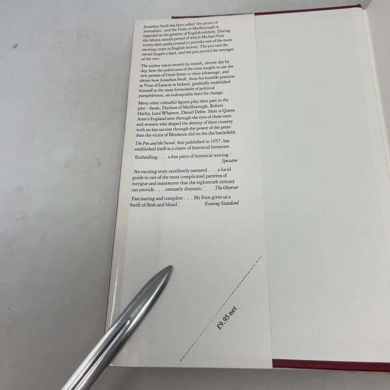 Pen and the Sword, Jonathan Swift and the Power of the Press by Michael Foot HC 3rd Edition Hardcover Like New 1984 369670 image 3