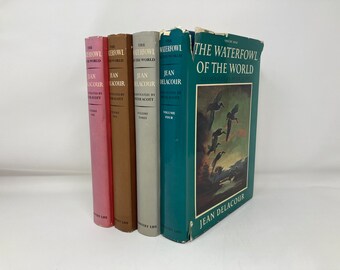Die Wasservögel der Welt 4 Bände. Jean Delacour HC Hardcover 1. Erstes VG Sehr gut 1954 150345