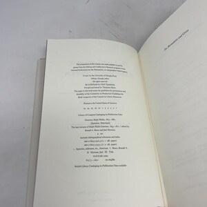 Le ultime lezioni di Ralph Waldo Emerson, 1843-1871 (Volume 1 di Ralph Emerson HC Prima edizione Copertina rigida Come nuovo 2001 402355 immagine 5