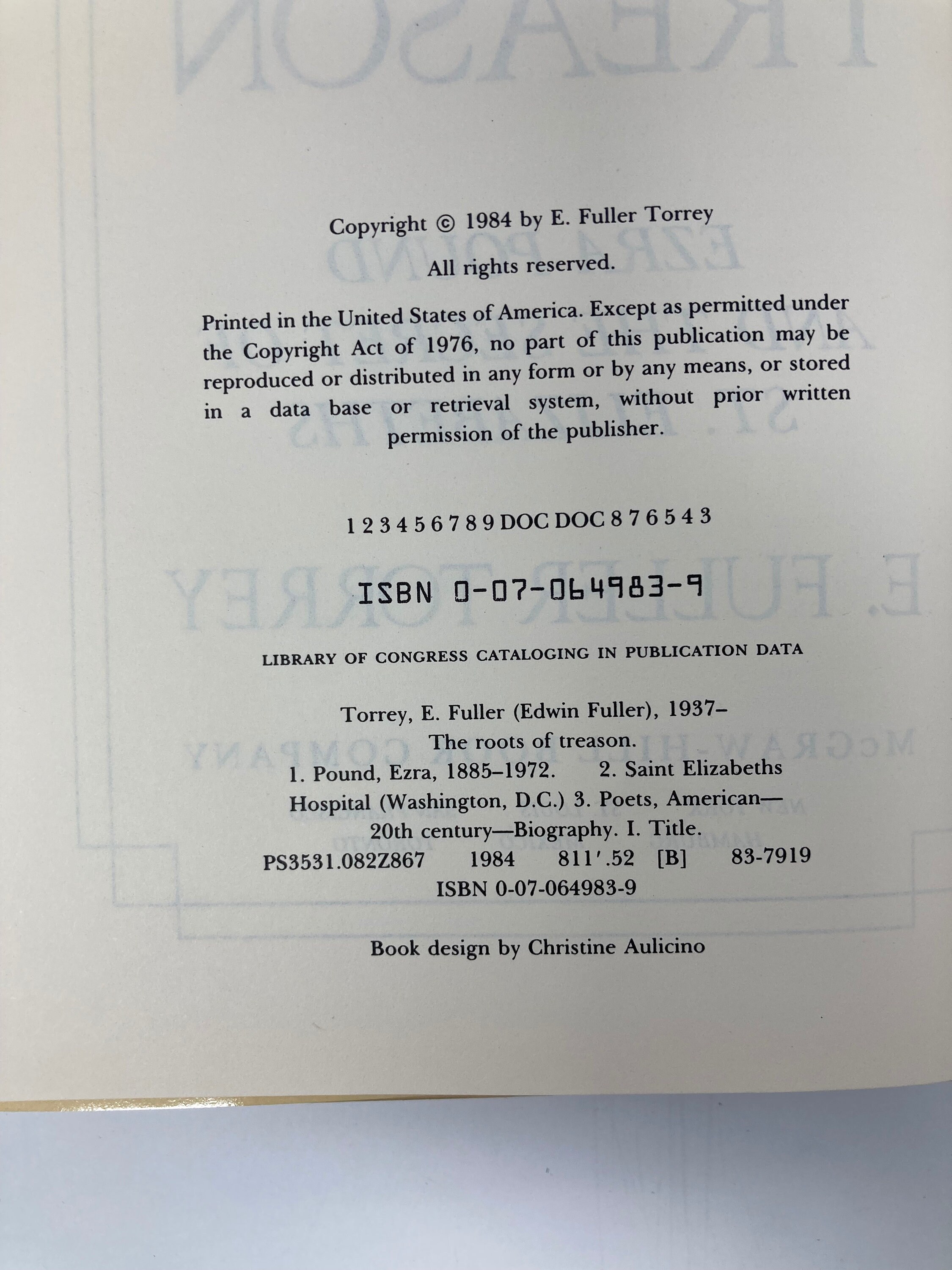 The Roots of Treason: Ezra Pound and the Secret of St. Elizabeths