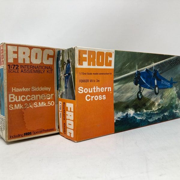 Set of 2 Frog 1/72 Scale Model Kits (Fokker VII b-3m Southern Cross, Hawker Siddeley Buccaneer S.Mk.2A or S.Mk.50) New in Boxes 149031