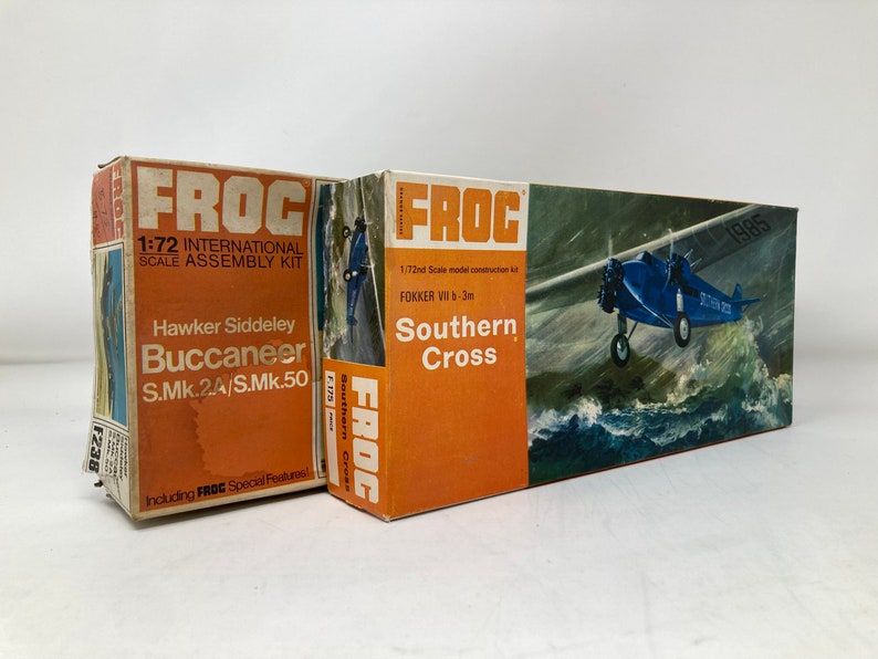 Set of 2 Frog 1/72 Scale Model Kits Fokker VII b-3m Southern Cross, Hawker Siddeley Buccaneer S.Mk.2A or S.Mk.50 New in Boxes 149031 image 1