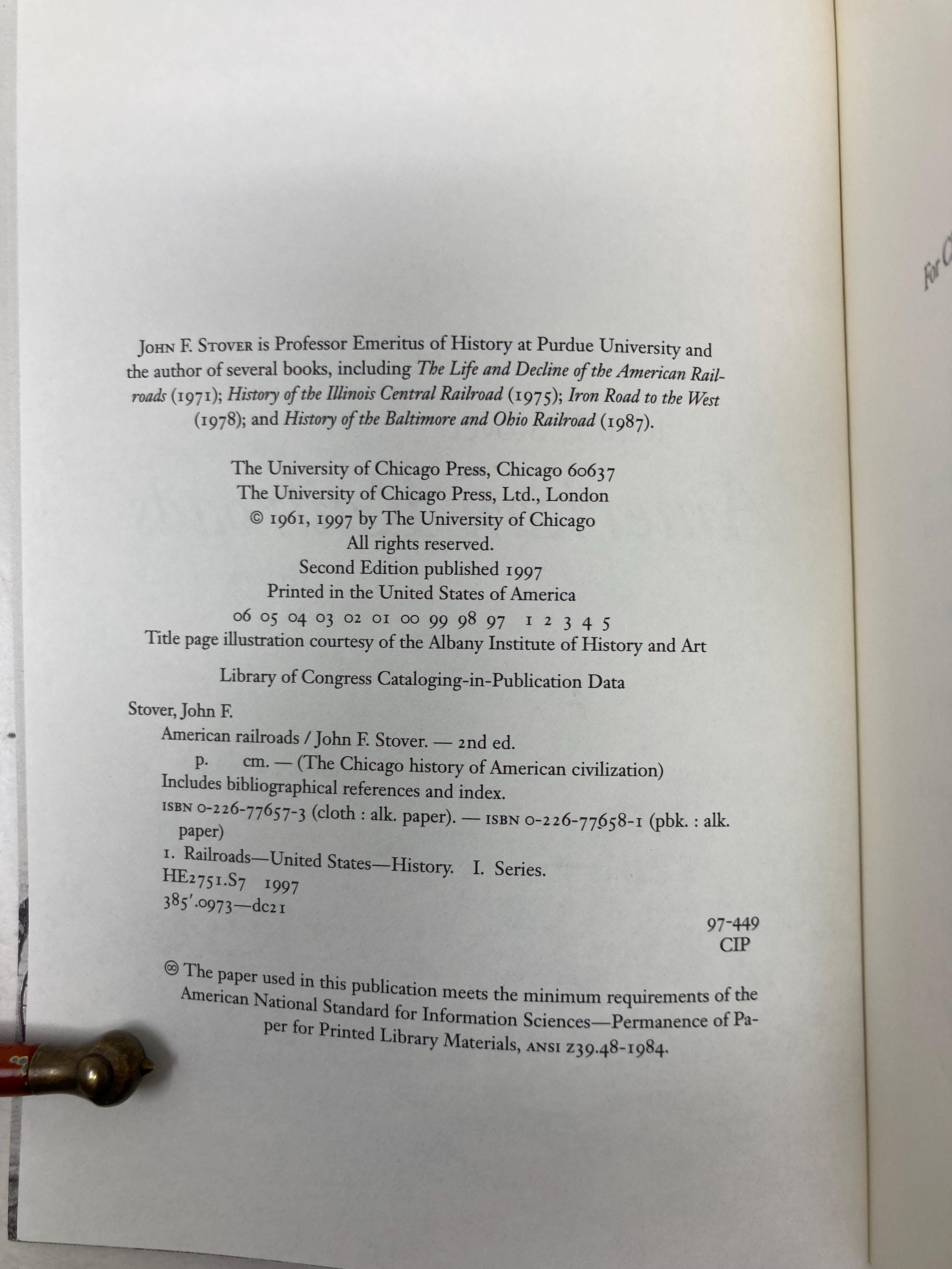 13 本・雑誌・漫画 American Railroads 第二版 John F. Stover