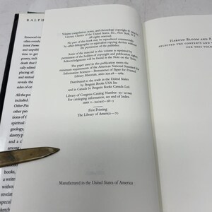 Ralph Waldo Emerson by Ralph Waldo Emerson HC First Edition Hardcover Like New 1994 417954 image 5