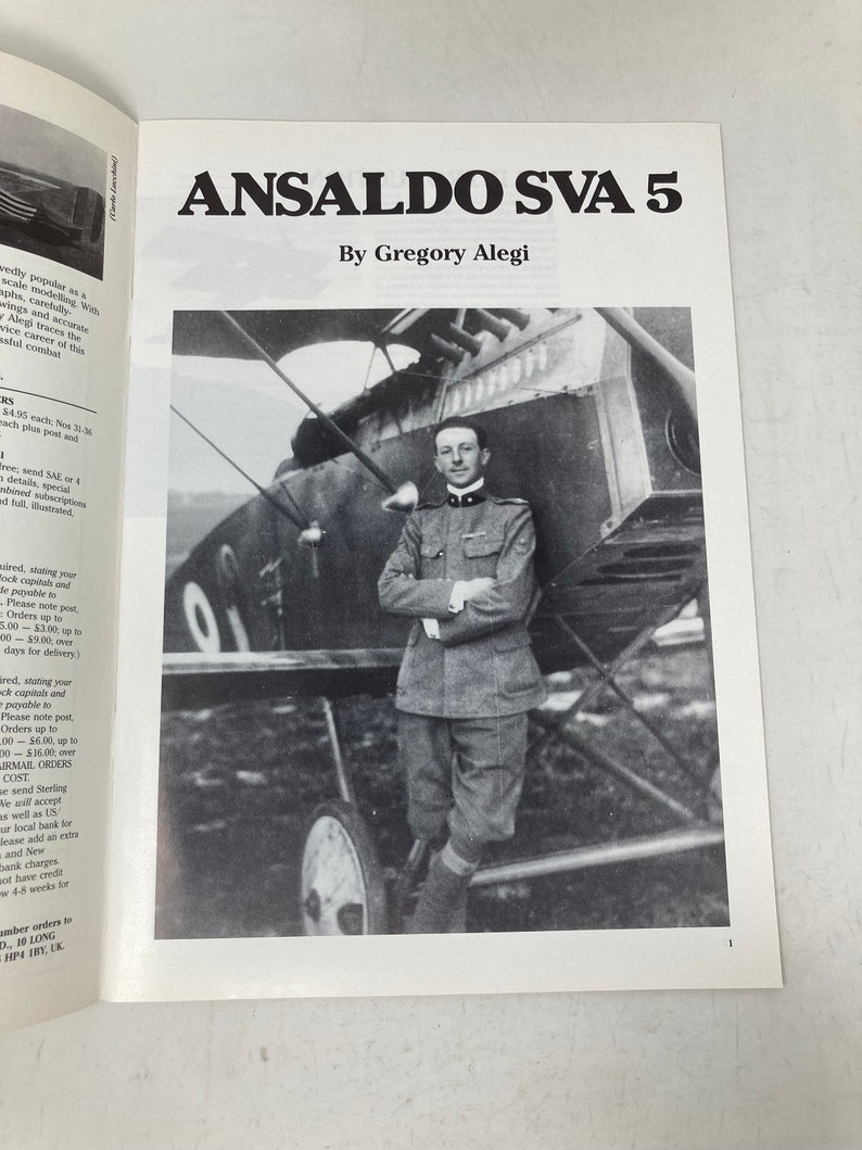 Ansaldo SVA 5 by Gregory Alegi PB First 1st Like New 1993 image 3