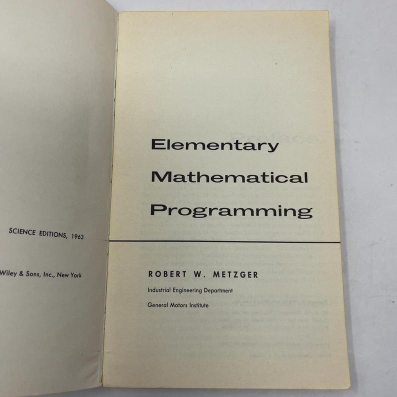 Elementary mathemathisches Programmieren von Robert W. Metzger PB First Also Paperback Very Good 1958 400330 Bild 4