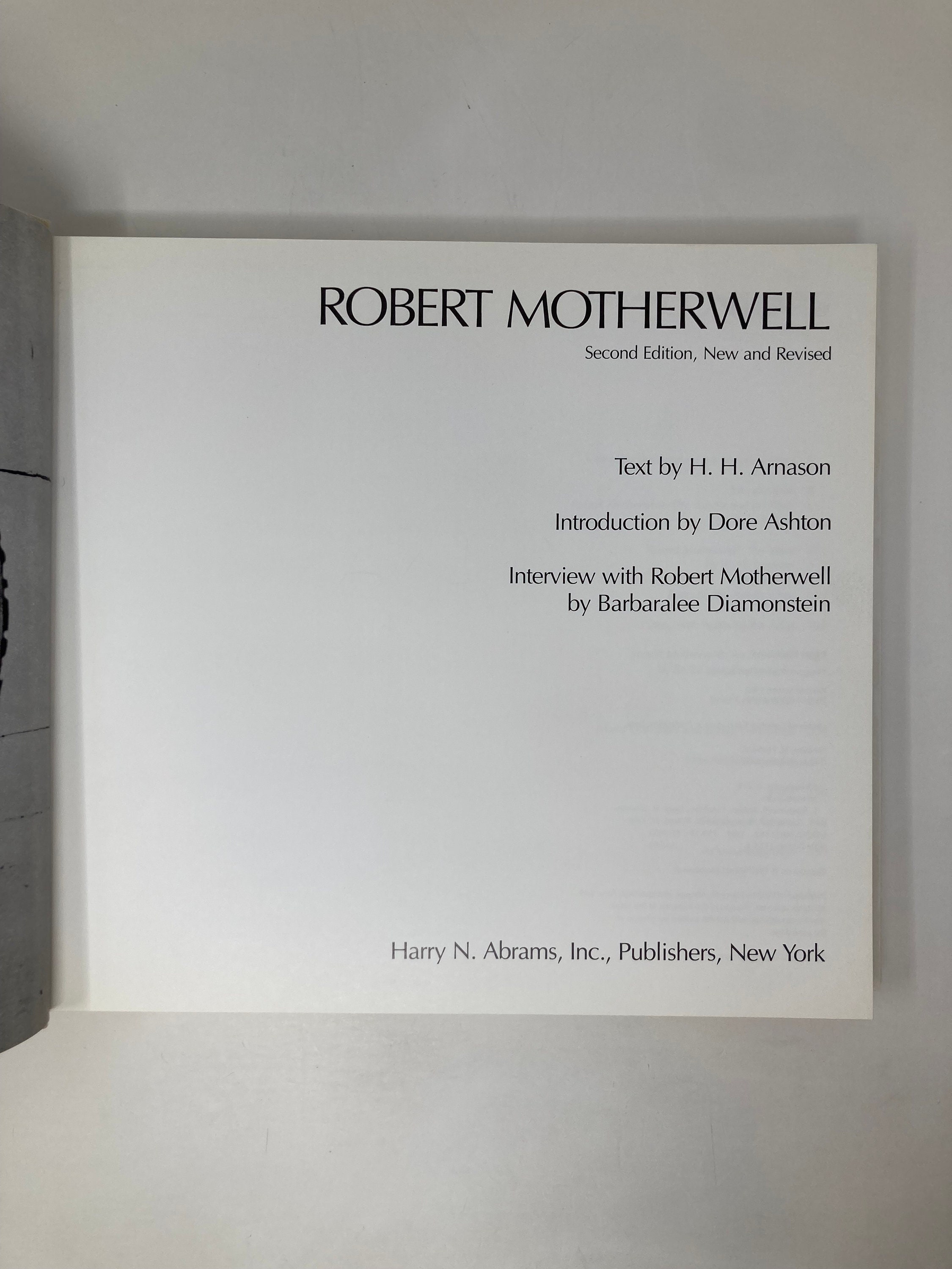 Robert Motherwell by H.H. Arnason Signed HC Hardcover LN Like New