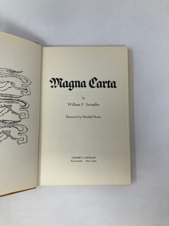 マグナ・カルタ ウィリアム F. スウィンドラー著『マグナ カルタ』HC First VG 1968