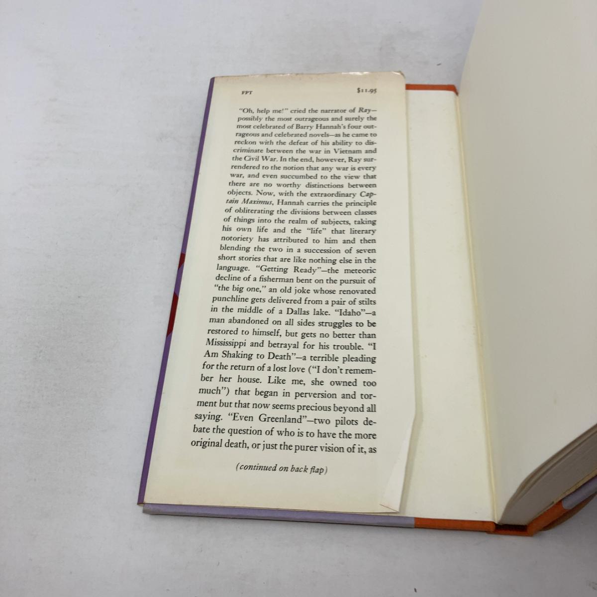 希少　Captain Maximus by Barry Hannah Captain Maximus by Barry Hannah: Very Good Hardcover (1985