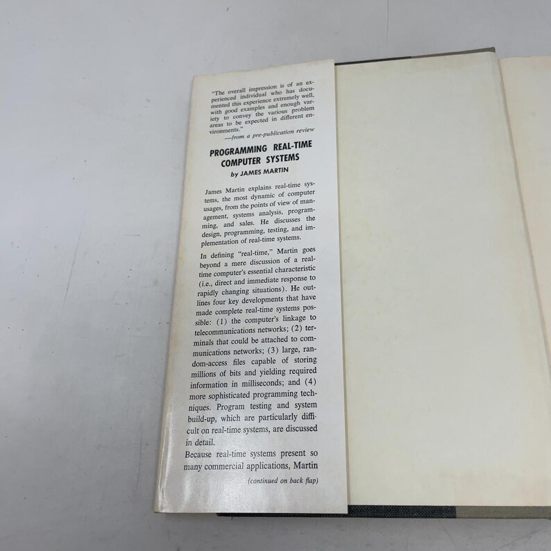 Programmazione di sistemi informatici in tempo reale di James Martin HC Prima edizione Copertina rigida Molto buono 1965 349804 immagine 6