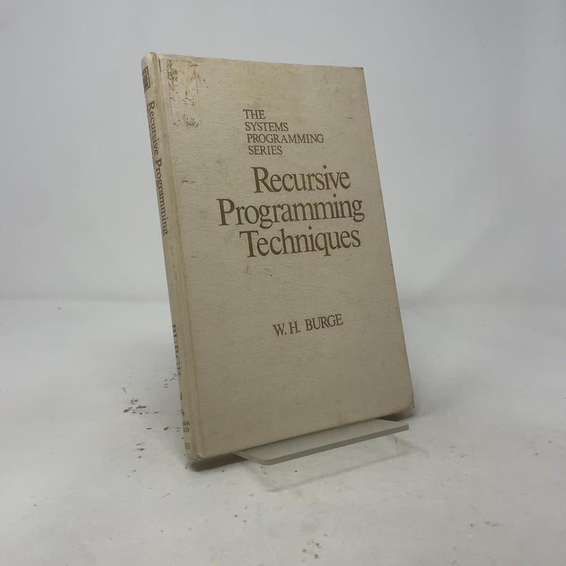Techniques de programmation récursive par William H. Burge, HC, première édition reliée, très bon état, 1975, 551008 image 1
