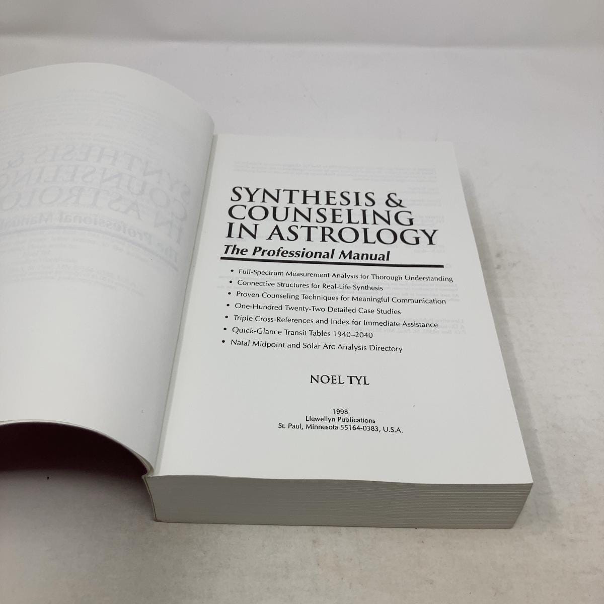 Synthesis & Counseling in Astrology by Noel Tyl PB First