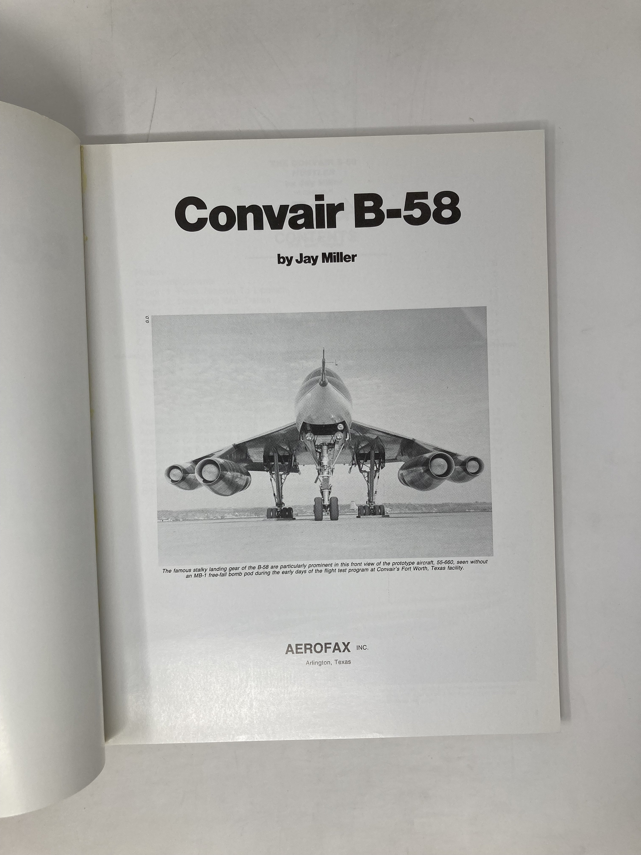 Convair B-58 Aerograph 4 by Jay Miller PB Paperback 1st First LN