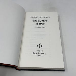 The Monks of War by Desmond Seward HC First Thus Hardcover Like New 2001 418935 image 4