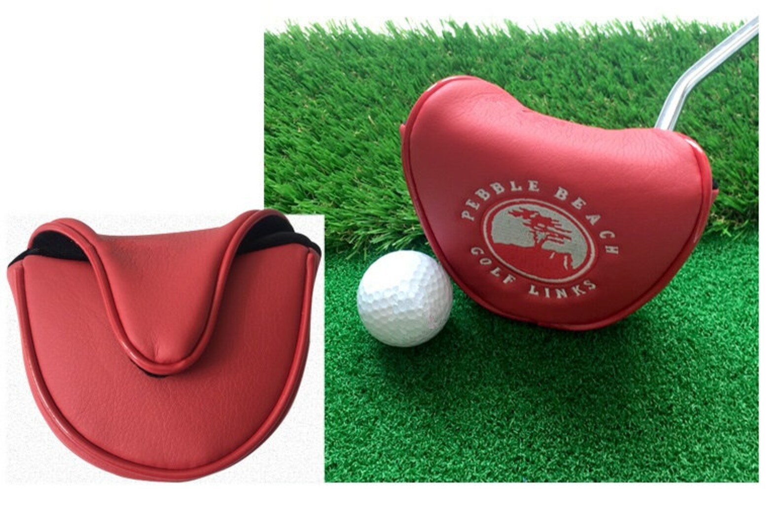 Golf Club Mallet Putter Head Cover Pebble Beach Tree White Red Etsy