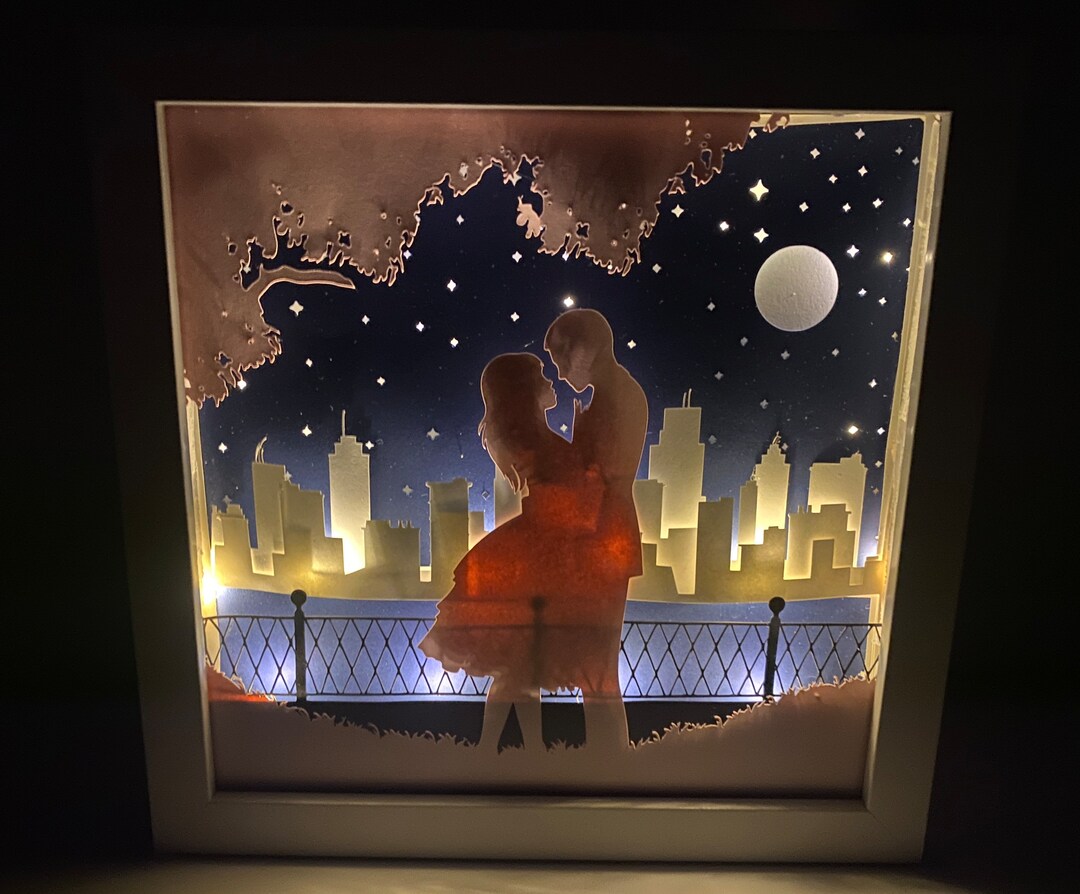 3D LED Romance Shadowbox/ Light up Shadowbox/ Anniversary Etsy
