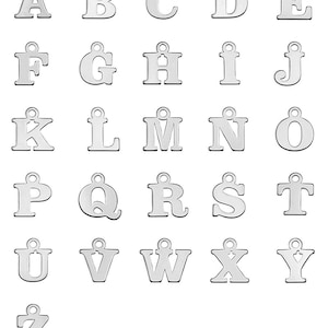 Dijes de letras de la A a la Z en plata de ley 925 • Dije inicial para collar o pulsera • Rosario • Joyería personalizada • Colgante con el alfabeto para regalo