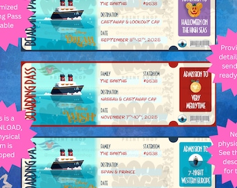 Custom DCL Cruise Commemorative Boarding Pass - Digital Download