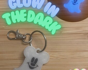 Glow in the Dark Mouse Ghost Keychain | Halloween Accessory