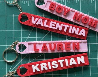 Custom Name Keychain | Scalloped 3D Printed PLA Tag