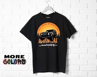 La aventura te espera: camiseta, sudadera con capucha y estampado gráfico unisex personalizado, regalo para amantes de la naturaleza y las actividades al aire libre, cómodo y elegante