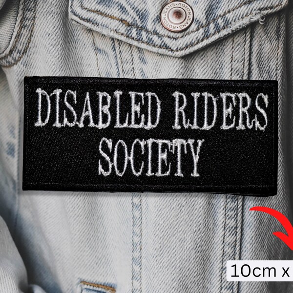 Disabled Riders Society biker rider badge Iron on Sew on Embroidered Patch for Clothing Jacket Shirt jeans shoes