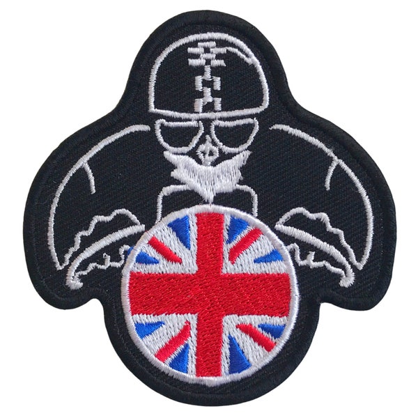 Vintage Motorcycles biker Union jack badge Iron on Sew on Embroidered Patch for Clothing Jacket Shirt jeans shoes