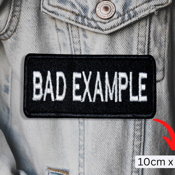 Bad Example biker rider badge Iron on Sew on Embroidered Patch for Clothing Jacket Shirt jeans shoes