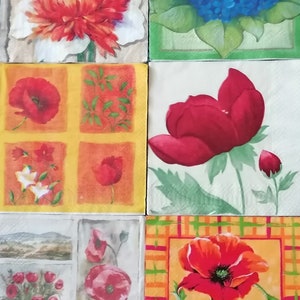 6 loose 3-ply napkins with autumn motifs